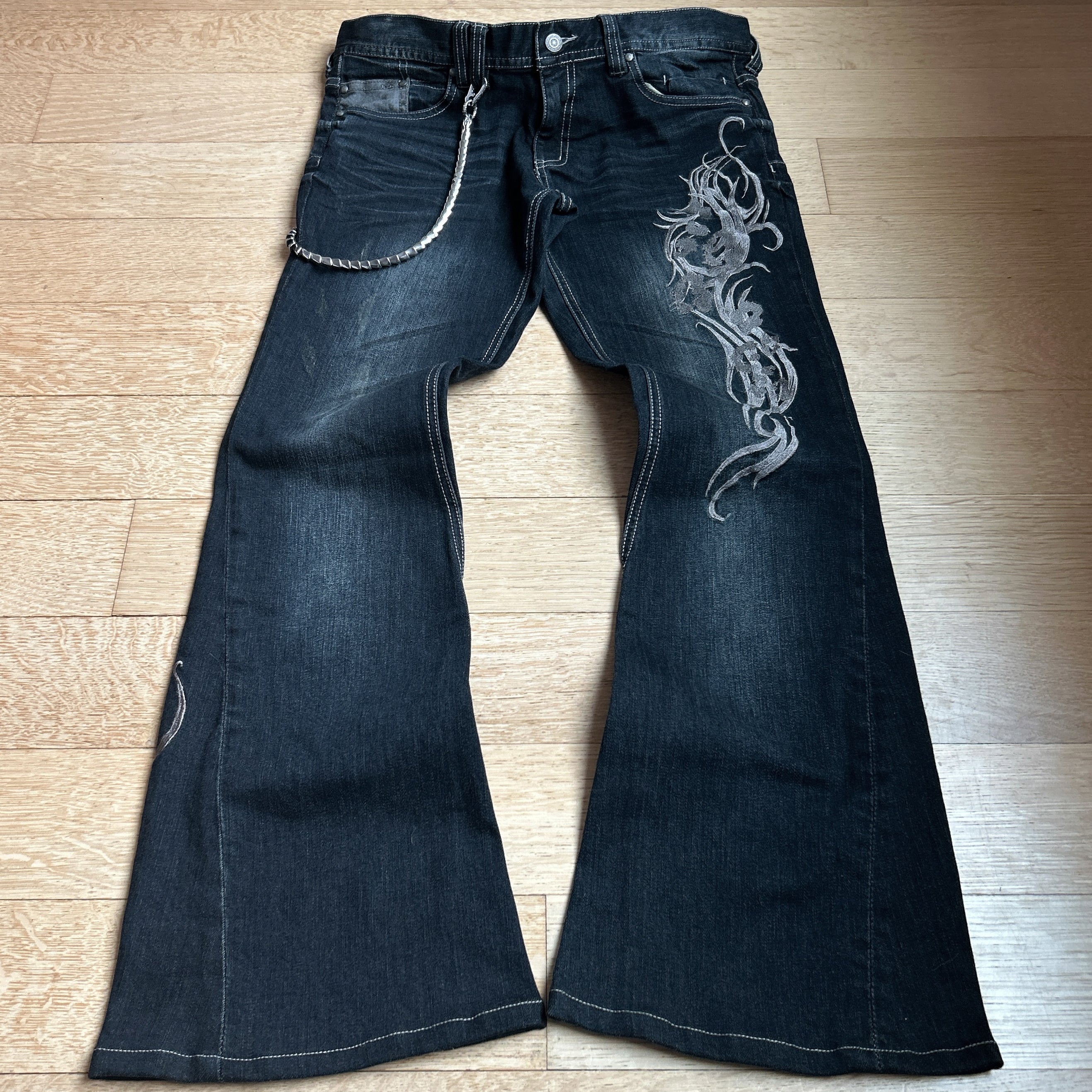 パンツ tornado mart tribal flare denim Tornado Mart 