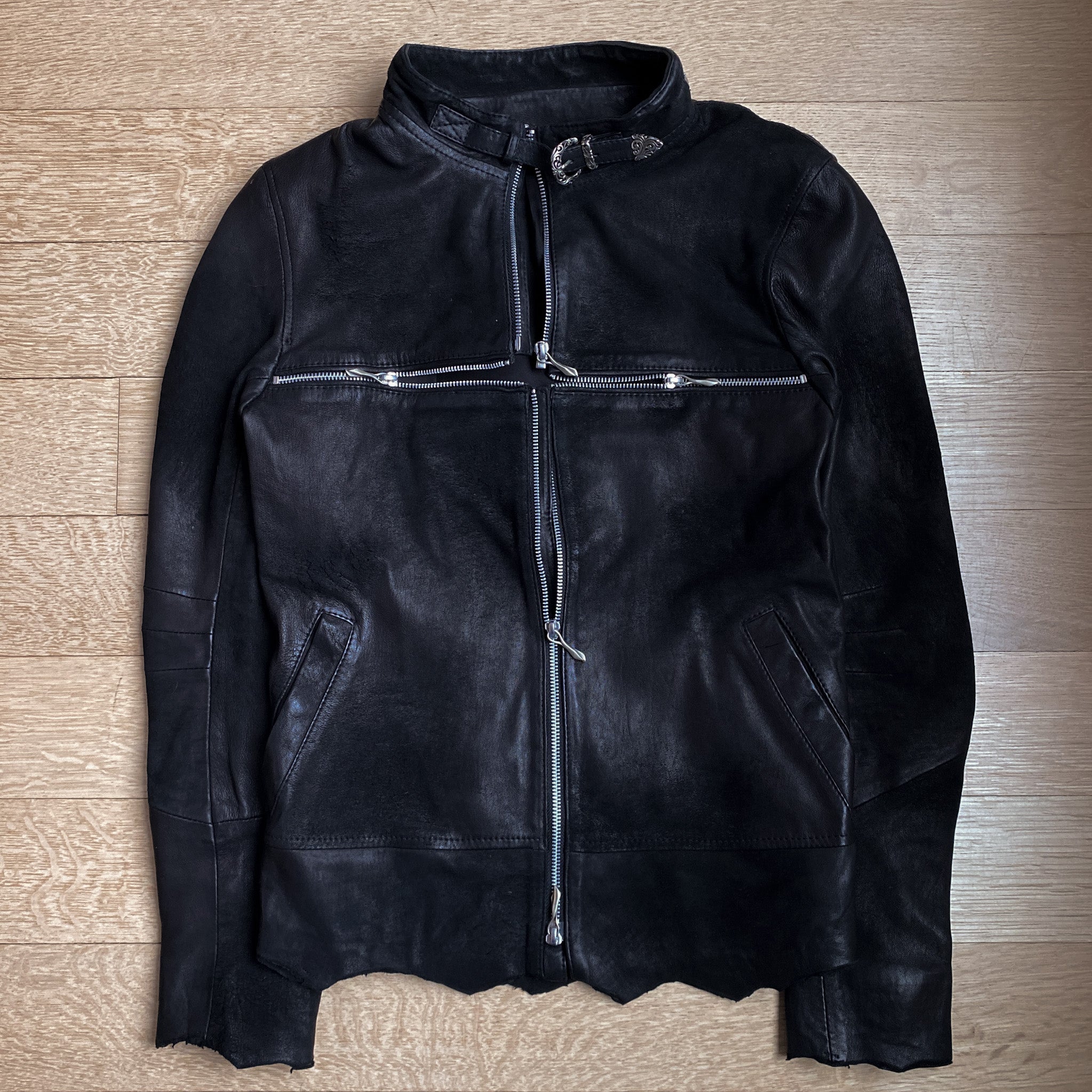 14th Addiction Sheepskin Cross Zip Jacket – goatskn
