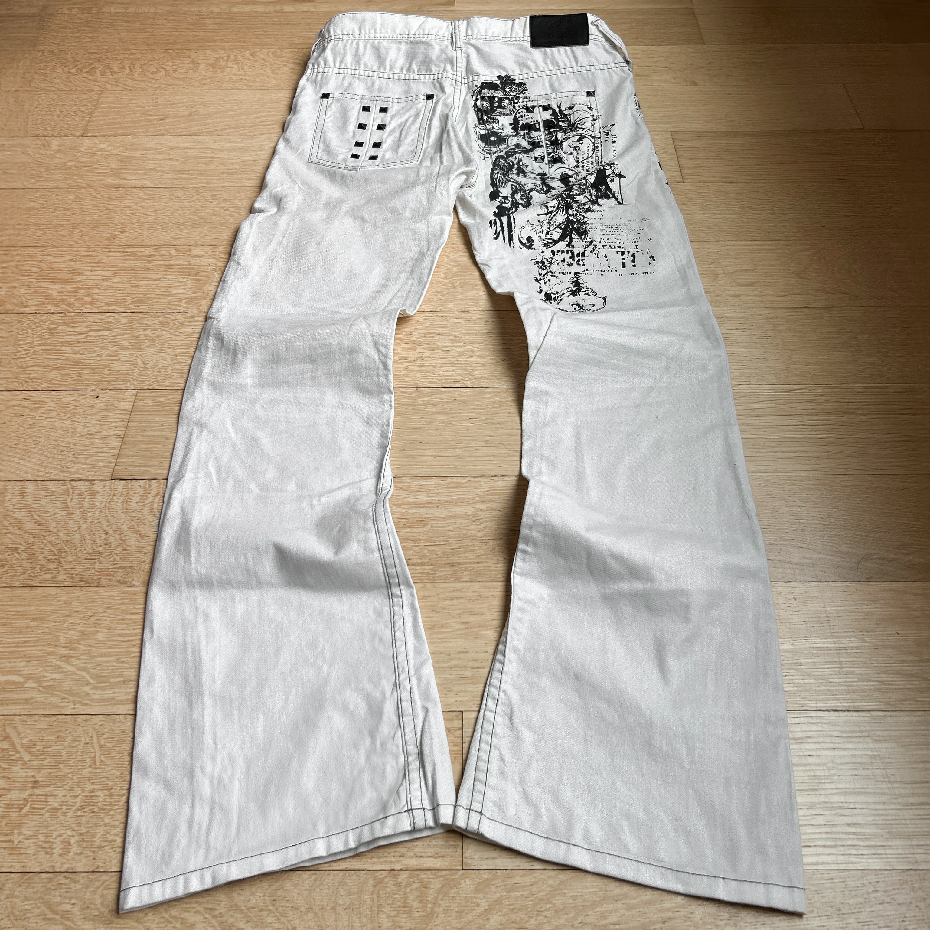 Tornado Mart “Tribal” Studded Flared Jeans – goatskn